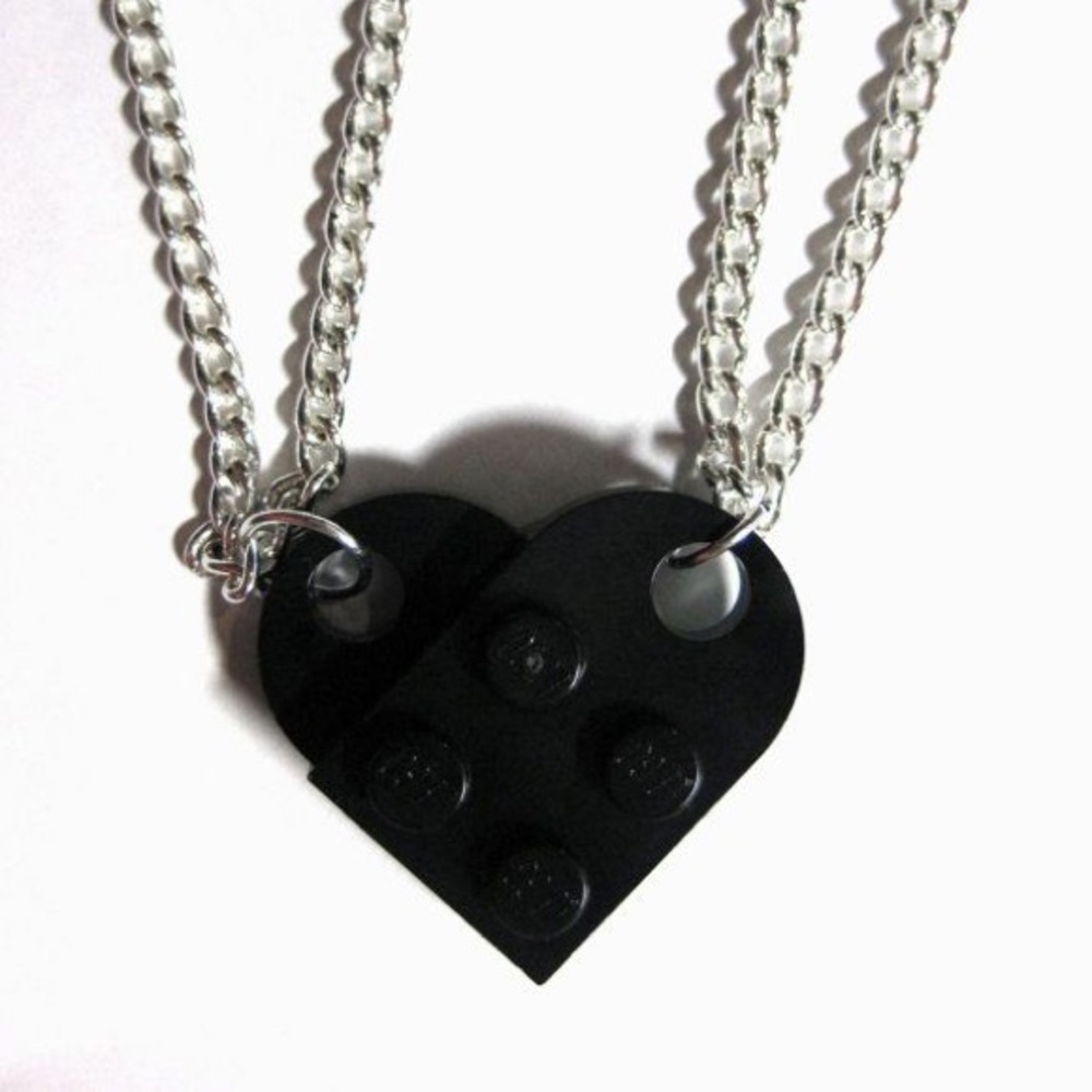 black lego heart necklaces (preorder)
